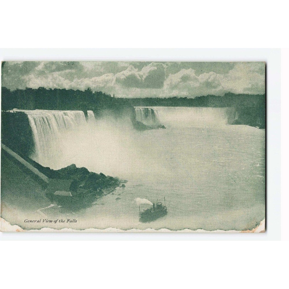 Vintage Niagara Falls Postcard General View Steamboat Undivided Back